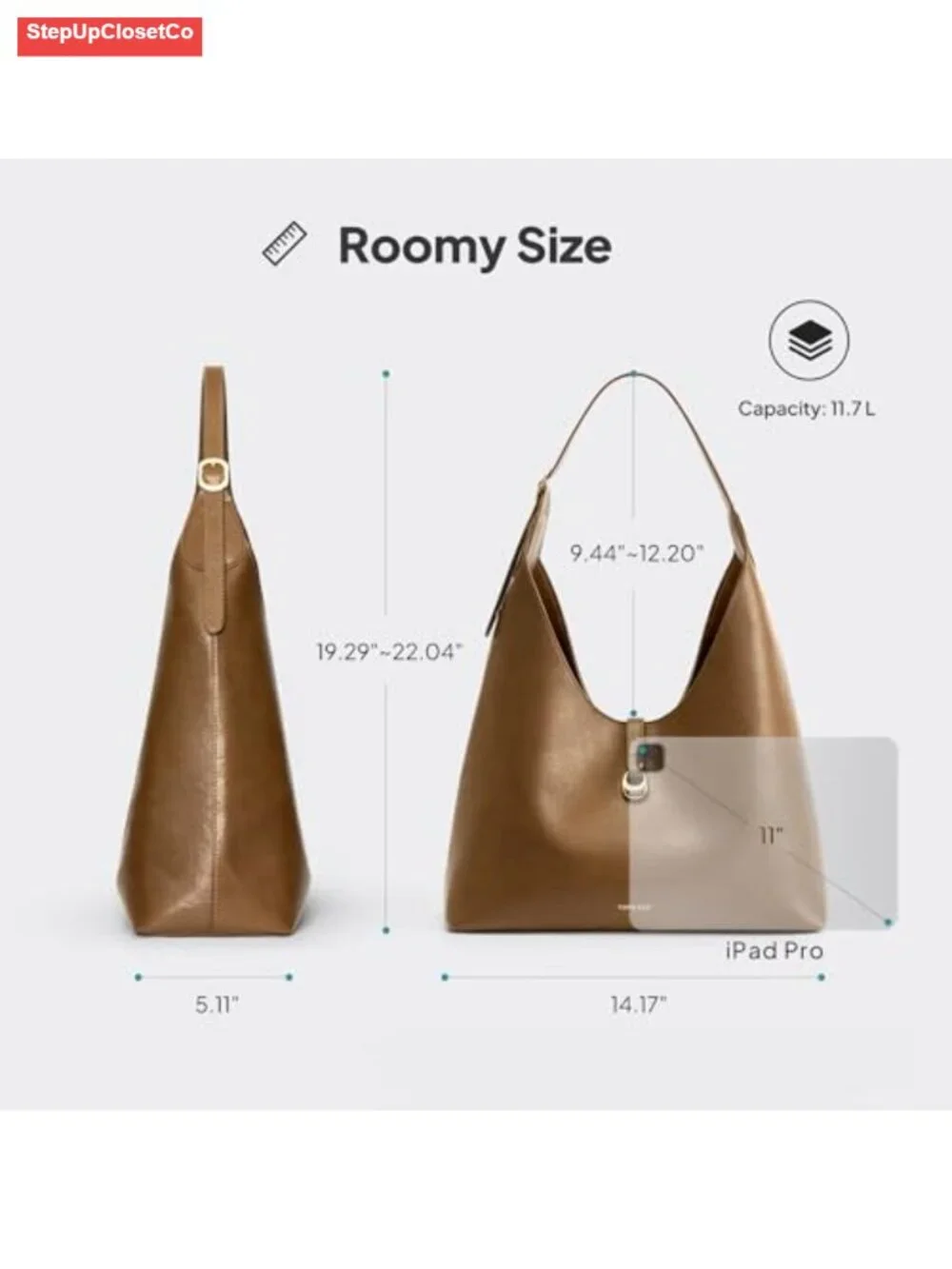 Slouchy Hobo Bag for Women Large Shoulder Handbag with Wallet Faux Leather Tote